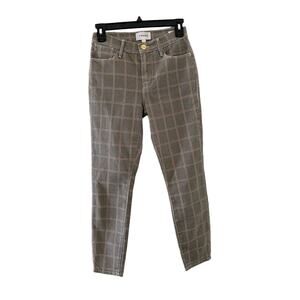 NWT Frame Le High Rise Skinny Fit Crop Pant Plaid 25 Gray Red